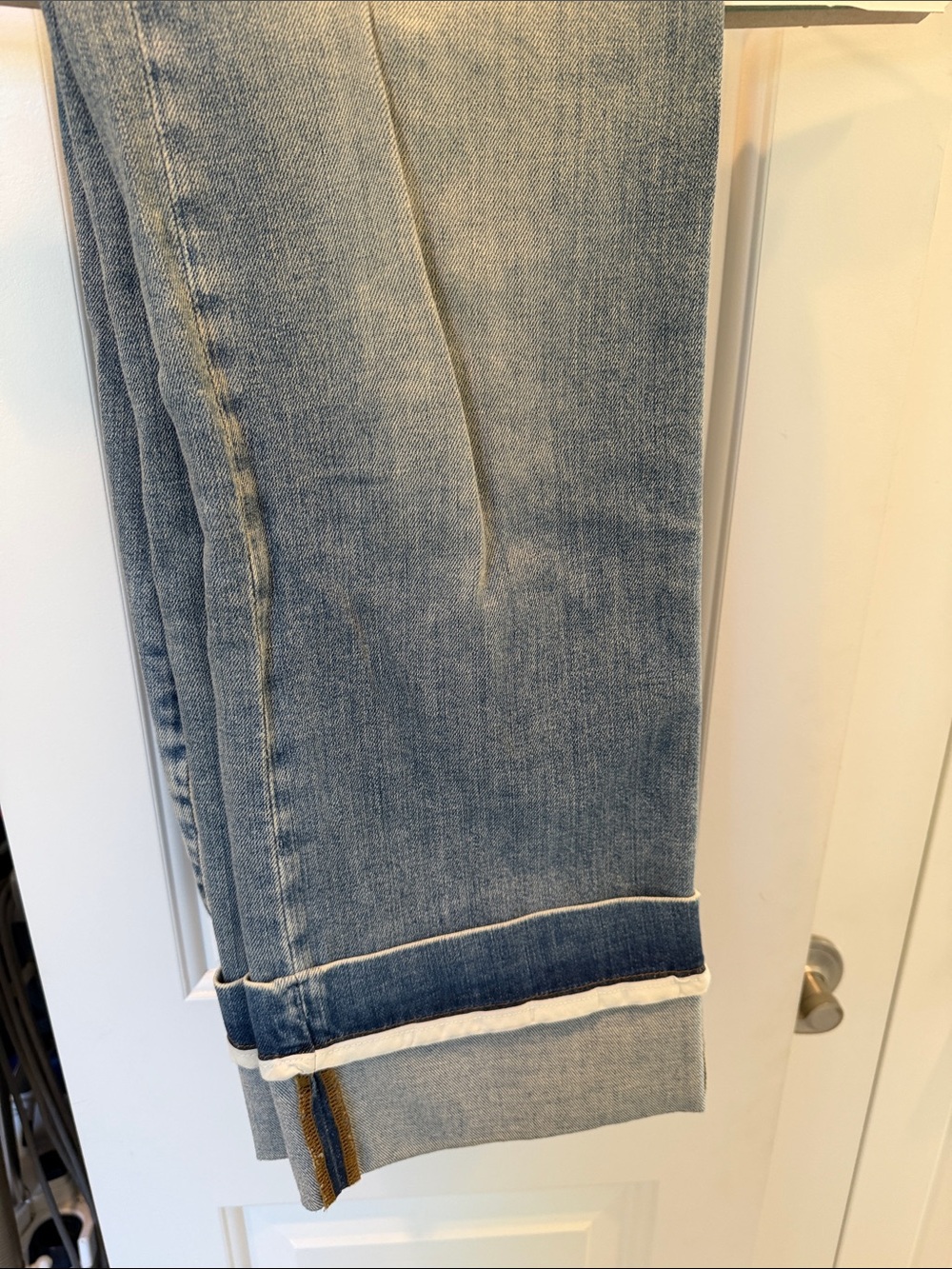 Pilcro Light Blue Cropped Ankle Jeans with Rolled Cuff